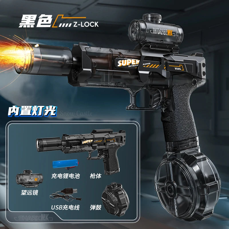 🔫💦 Electric Water Gun Toy | Portable Automatic Burst Blaster ⚡ | Kids Outdoor Summer Fun 🌞🏖️ Water Toys