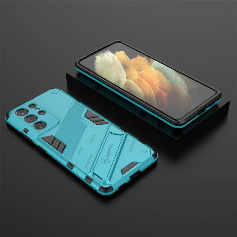 Solid Armor Cyber Shockproof Case with Stand for Samsung Galaxy