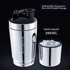 🥤🛡️ Stainless Steel Protein Shaker Cup – Portable Fitness Sports Mug