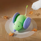 Interactive Electric Mouse Cat Toy – Rechargeable Smart Obstacle‑Avoiding Cat Car Toy for Kittens & Cats | Automatic Teaser Pet Toy (ABS+TPU, Green/White)