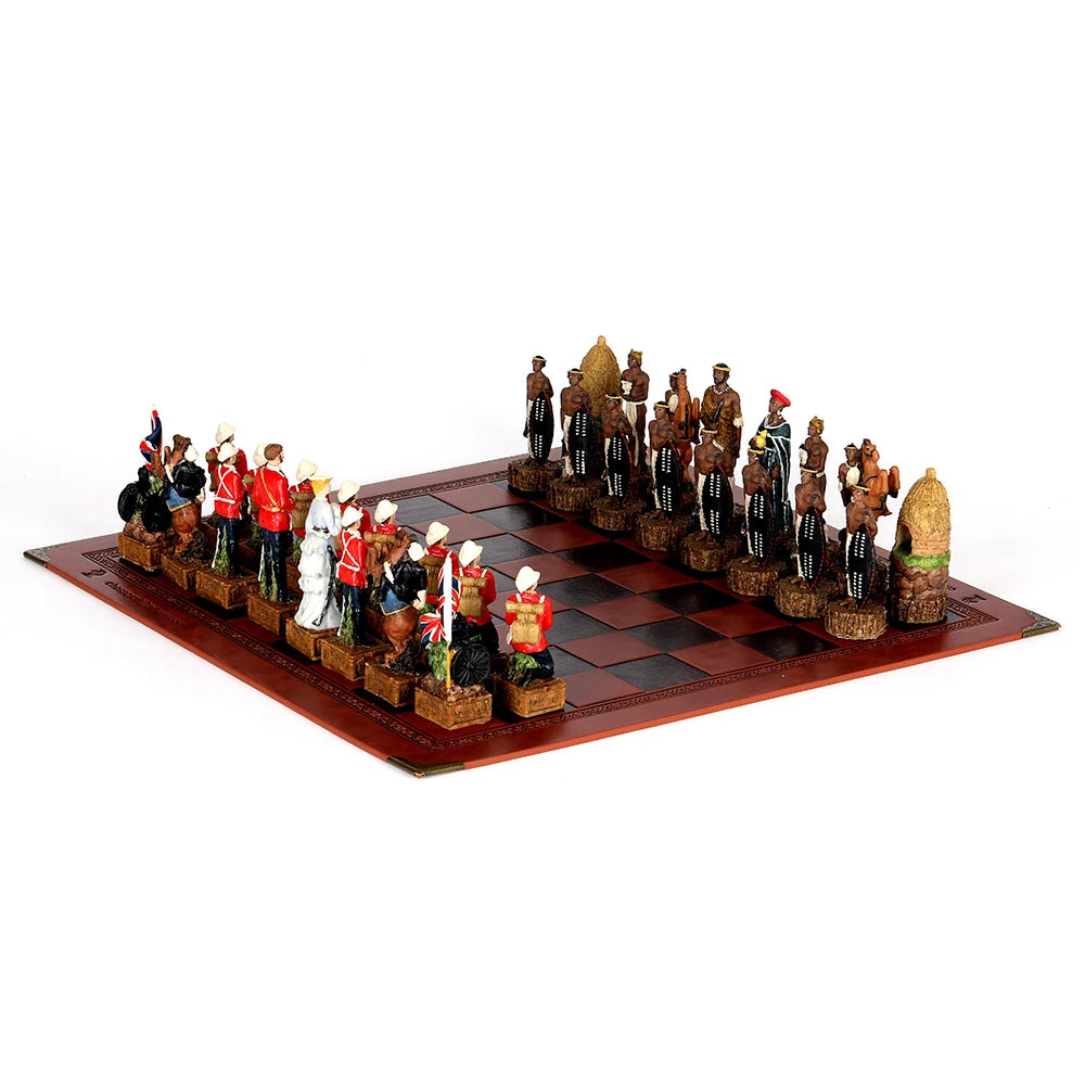 Role Theme Historical Chess Set ♟️ | Hand‑Painted Resin Pieces & Embossed Leather Board 🪄 | 32‑Piece Collector’s Gift Set 🎁 | Premium Strategy Game for Home & Display