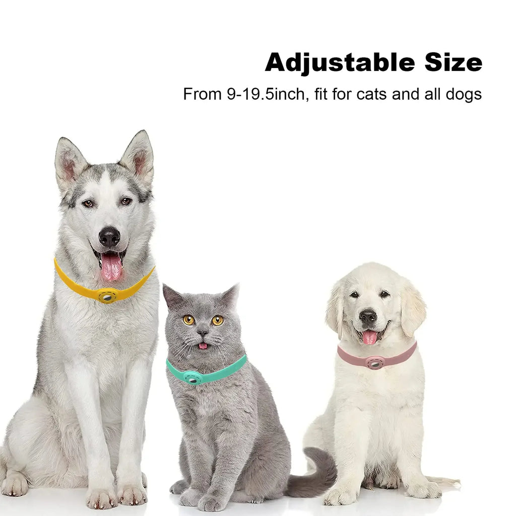 🐱📍 Silicone Anti-Lost Cat Collar for Apple AirTag – Adjustable Tracker Holder