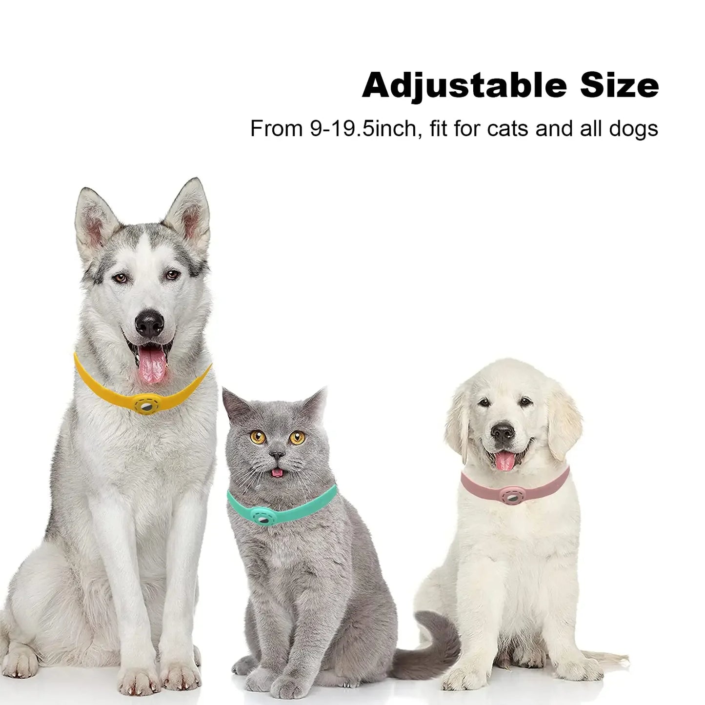 🐱📍 Silicone Anti-Lost Cat Collar for Apple AirTag – Adjustable Tracker Holder
