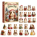 Guinea Pig Christmas Countdown Calendar – 24-Day Acrylic Advent Décor