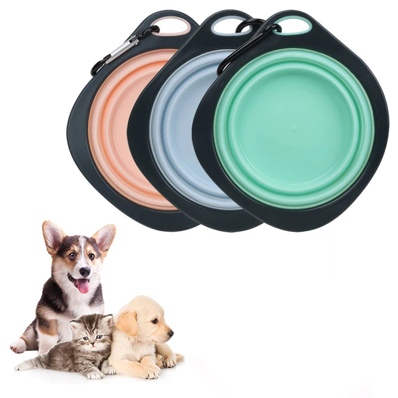 🐾🥣 Folding Silicone Pet Travel Bowl – Collapsible Outdoor Feeder