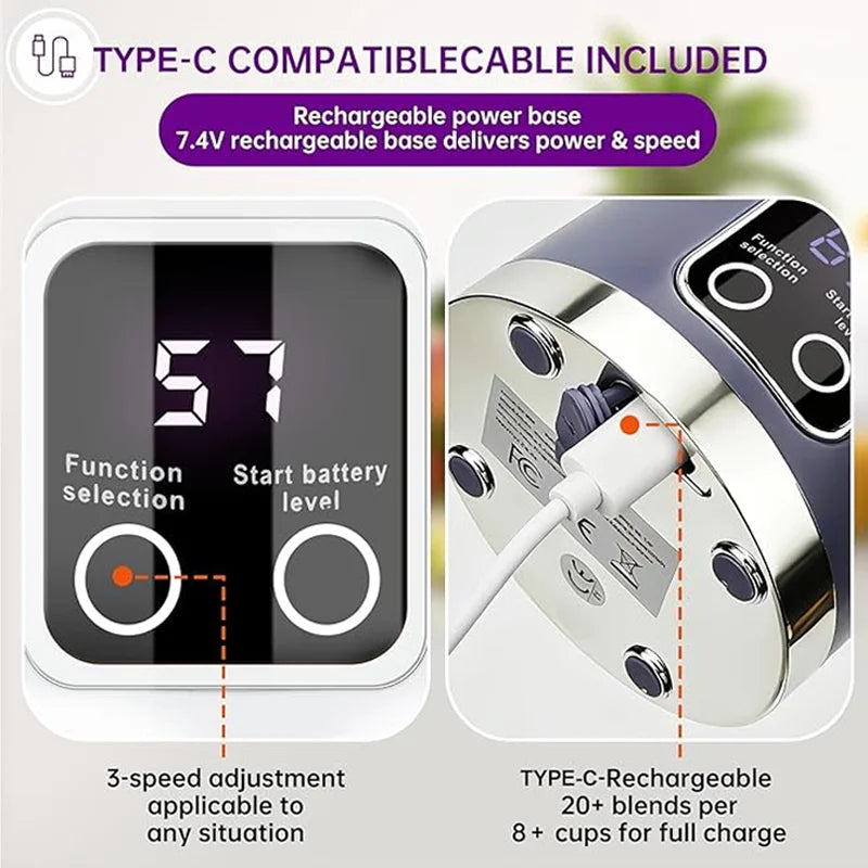 🥤✨ Portable Blender Fruit Juicer 450ml 🍓 | Wireless USB Rechargeable Mini Blender ⚡ | Stainless Steel Blade for Travel & Fitness Use 💪🚶‍♀️