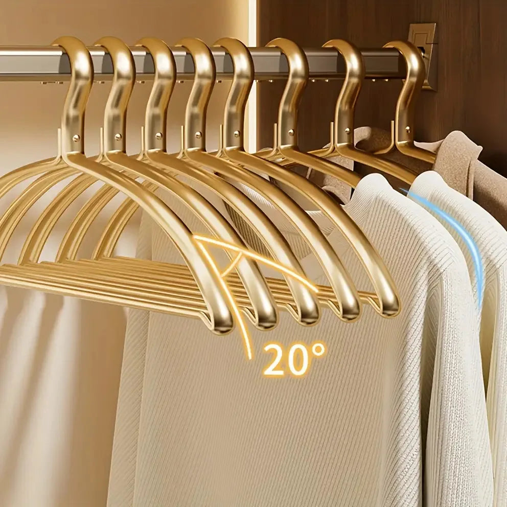 👕✨ Wide Sweater Clothes Hangers (5 / 10 Pack) | No Shoulder Bump Heavy-Duty Coat Hangers 🧥 | Non-Slip Metal Closet Hangers
