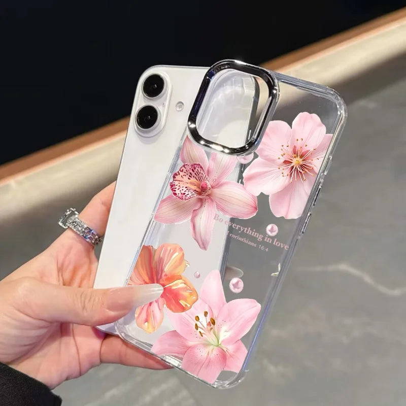 Daisy Floral Clear Phone Case with Metal Lens Frame for Google Pixel