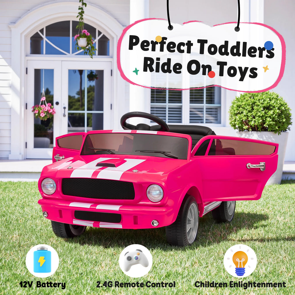 Shelby GT350 Kids Electric Car 12V 2WD W/ Parent Remote Control & Safety Belt - All-Terrain Ride-On Toy - Per