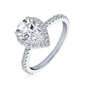 💍✨ RAPRGOLD Pear Cut Moissanite Halo Engagement Ring 💎 | 925 Sterling Silver Promise & Wedding Band for Women 💖