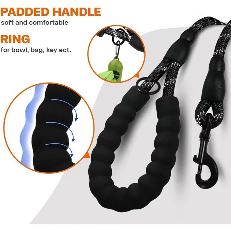 🐕🔗 Double Strap Retractable Dog Leash – Reflective Heavy Duty Lead