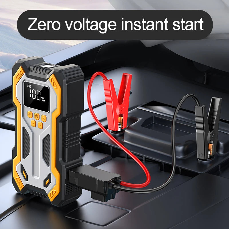 🚗⚡ 1500A Portable Car Jump Starter 12V – 20000mAh Power Bank with Smart Air Inflator & LED Emergency Light