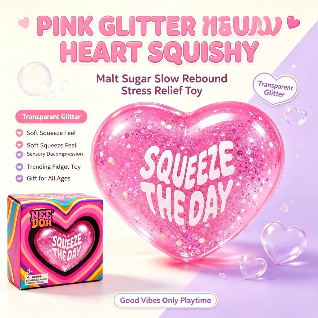 NeeDoh Heart Squishy – Soft Gel Sensory Fidget Toy