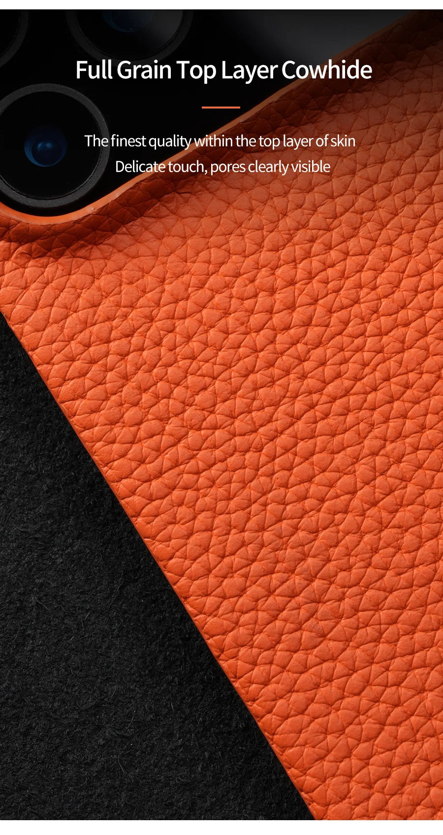 Luxury Lychee Cowhide Leather MagSafe Case for iPhone 17 / 16 / 15 Series