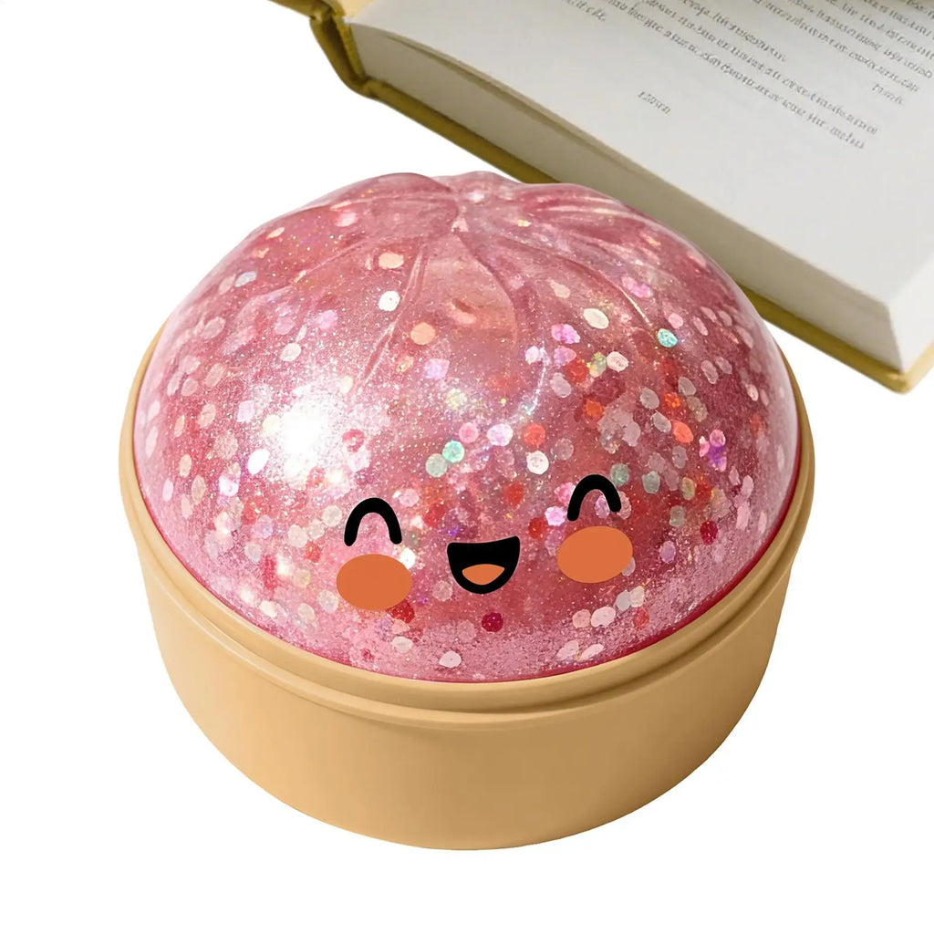 Rainbow Glitter Dumpling Squishy Ball – Soft Sensory Squeeze Fidget Toy