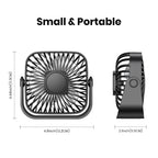 🌬️🏕️ TOPK 4-Inch USB Mini Portable Fan – 3 Speeds 360° Adjustable