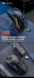 🔥🖱️ SMAILWOLF M8 Wireless RGB Gaming Mouse – 12000 DPI Tri-Mode