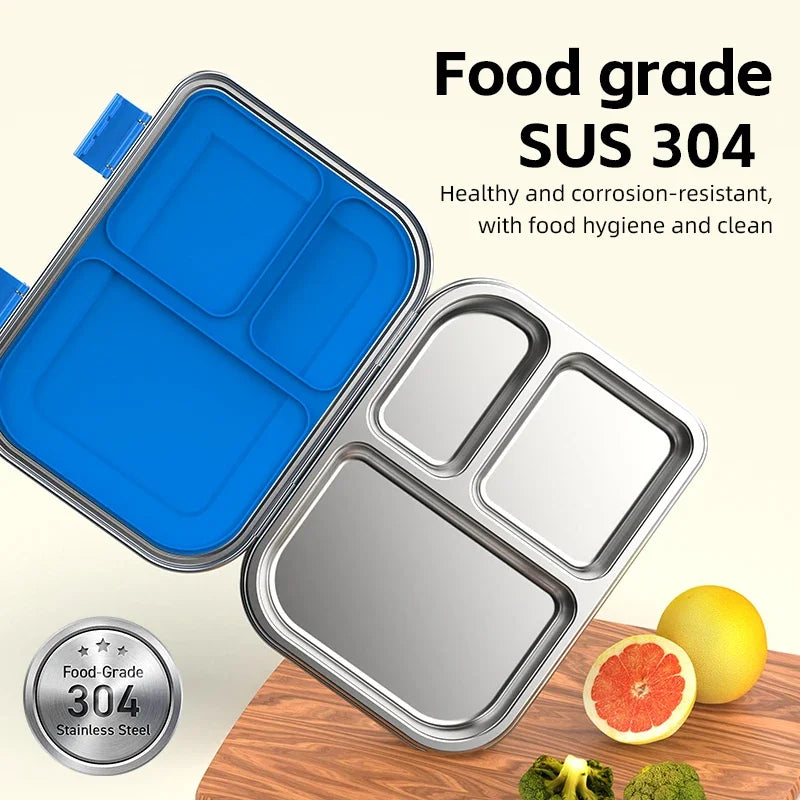 🥪✨ Stainless Steel Leakproof Bento Lunch Box | Food-Safe Compact Lunch Container 🍱 | Sandwich Friendly Lunch Box for Kids & Adults