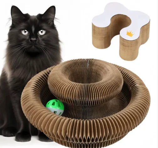 Magic Organ Interactive Cat Toy Scratcher Board Pet Toy Foldable Eco-Friendly Cardboard Flexible Changeable Accordion Shape Toy