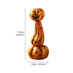 Retro Pumpkin Candlestick – Halloween Resin Décor