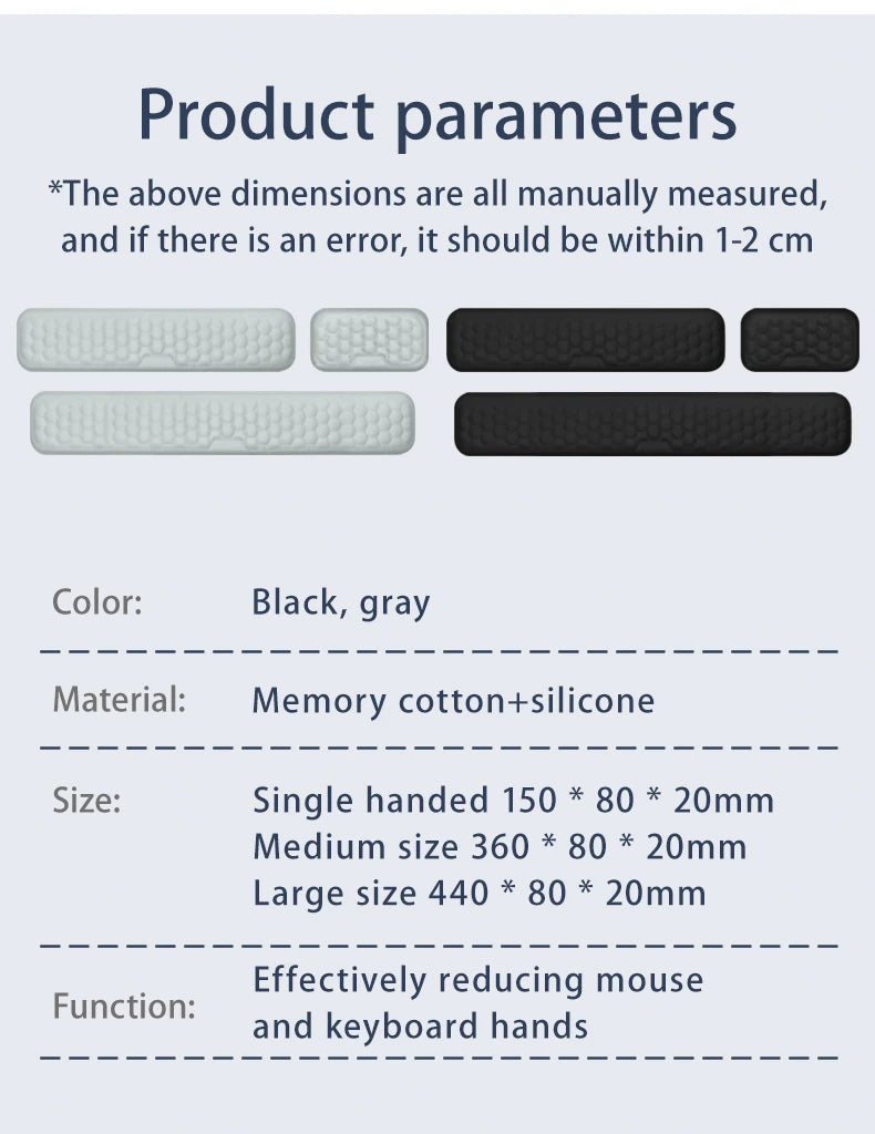 ⌨️🖱️ Ergonomic Memory Foam Keyboard & Mouse Wrist Rest Pad