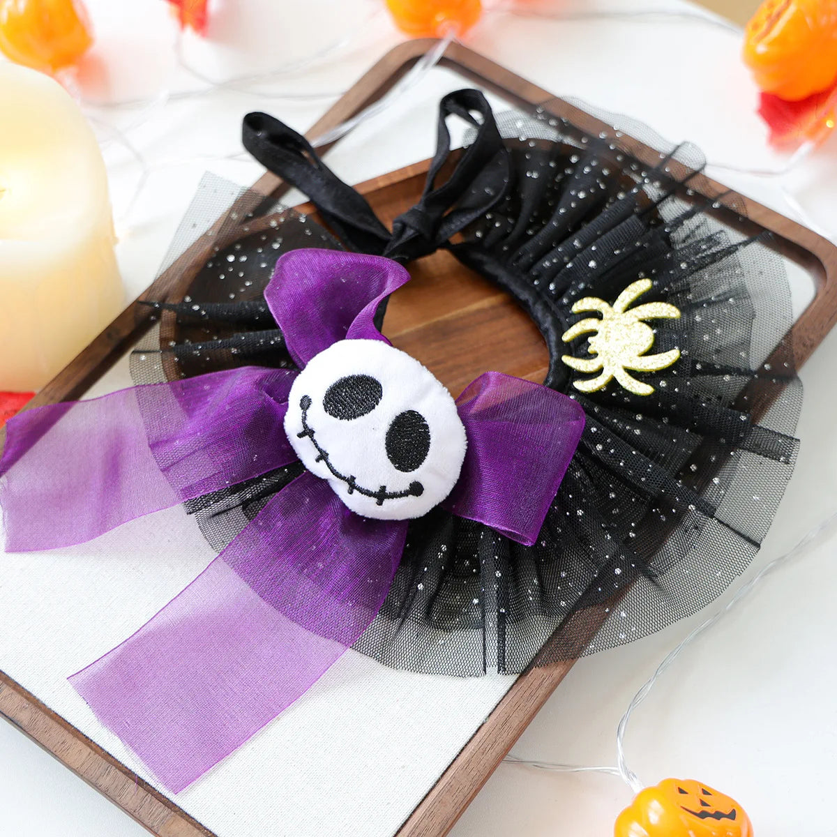Halloween Pet Scarf – Pumpkin & Ghost Adjustable Collar
