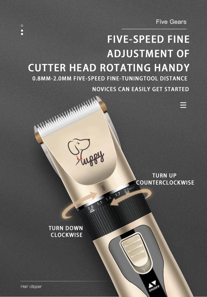 Electric Pet Clipper Grooming Kit – Rechargeable Professional Trimmer for Dogs & Cats
