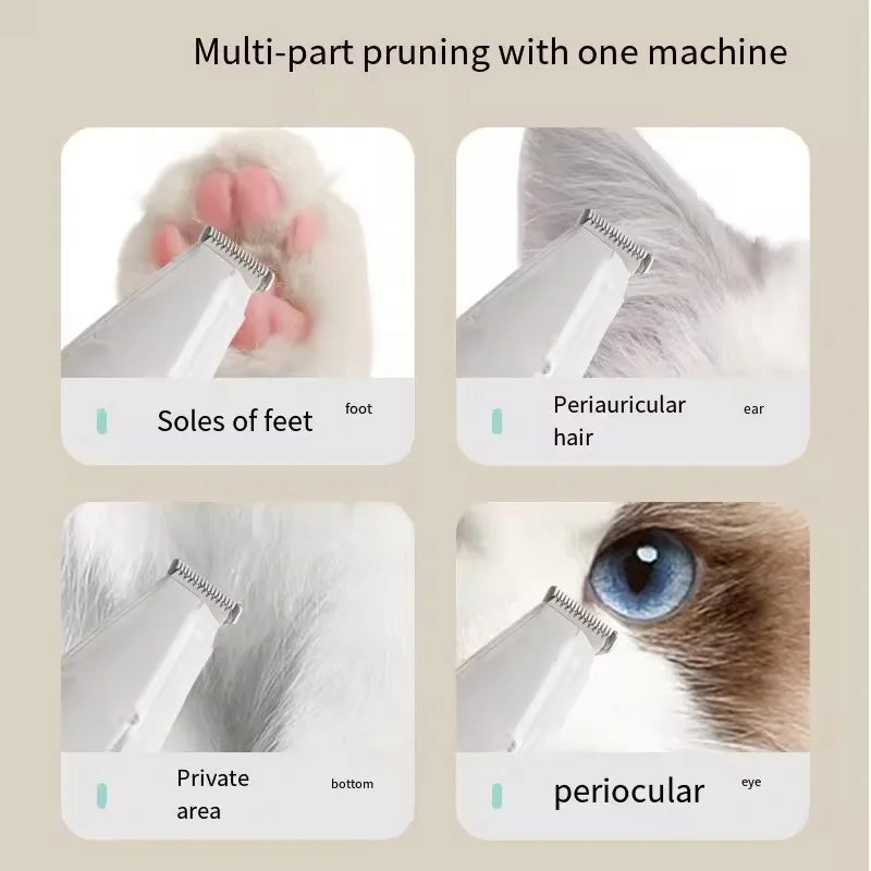 2-In-1 Hair Suction Pet Shaver & Paw Trimmer – Low Noise USB Rechargeable