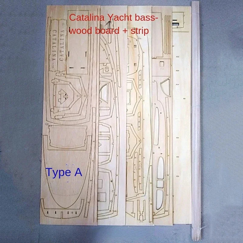 Catalina Yacht Model Basswood Laminate Processing Upgrade Version RC Boat Kit Simulation Assembly Kit