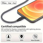 USB-A to Lightning Fast Charging Cable 1M / 2M / 3M – Nylon Braided