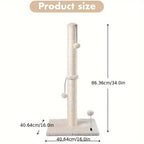 🐾🌳 34-Inch High Premium Sisal Cat Scratching Post with Hanging Ball