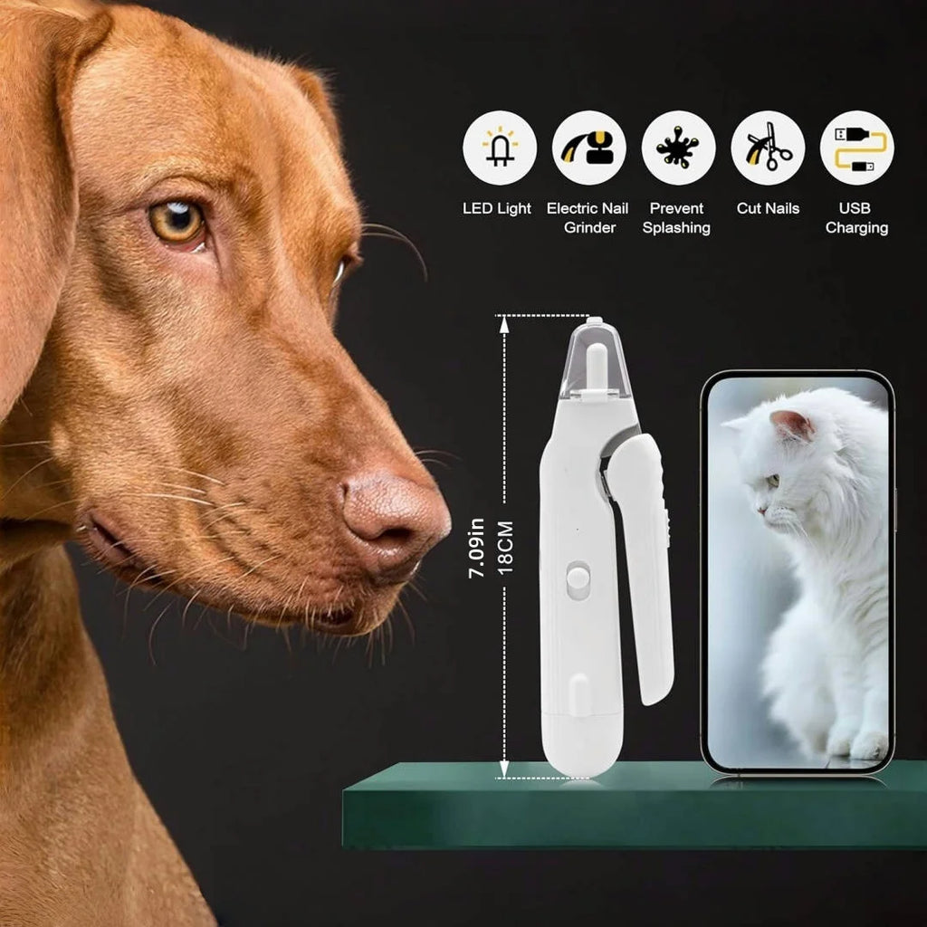 ✂️🐶🐱 Quiet Pet Nail Grinder with Dual LED Lights
