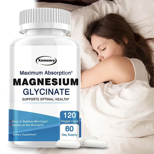 Magnesium Glycinate - Improve Cardiovascular Health, Reduce Stress, and Promote Healthy Sleep, Muscle Growth