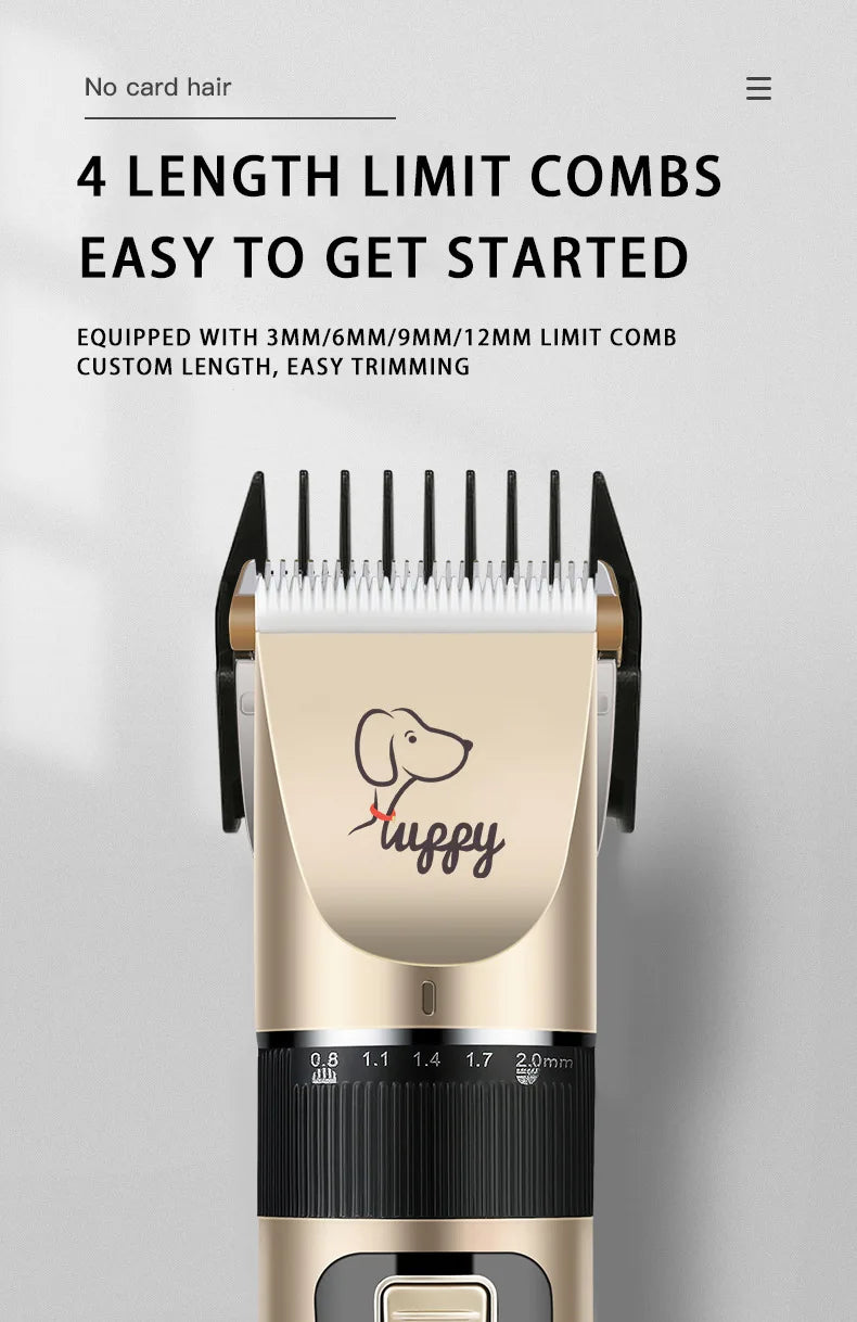 Electric Pet Clipper Grooming Kit – Rechargeable Professional Trimmer for Dogs & Cats