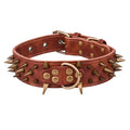 🐕🛡️ Heavy Duty Wide Dog Collar – Comfortable Spiked Leather Collar for Extra Large Dogs & Shepherds