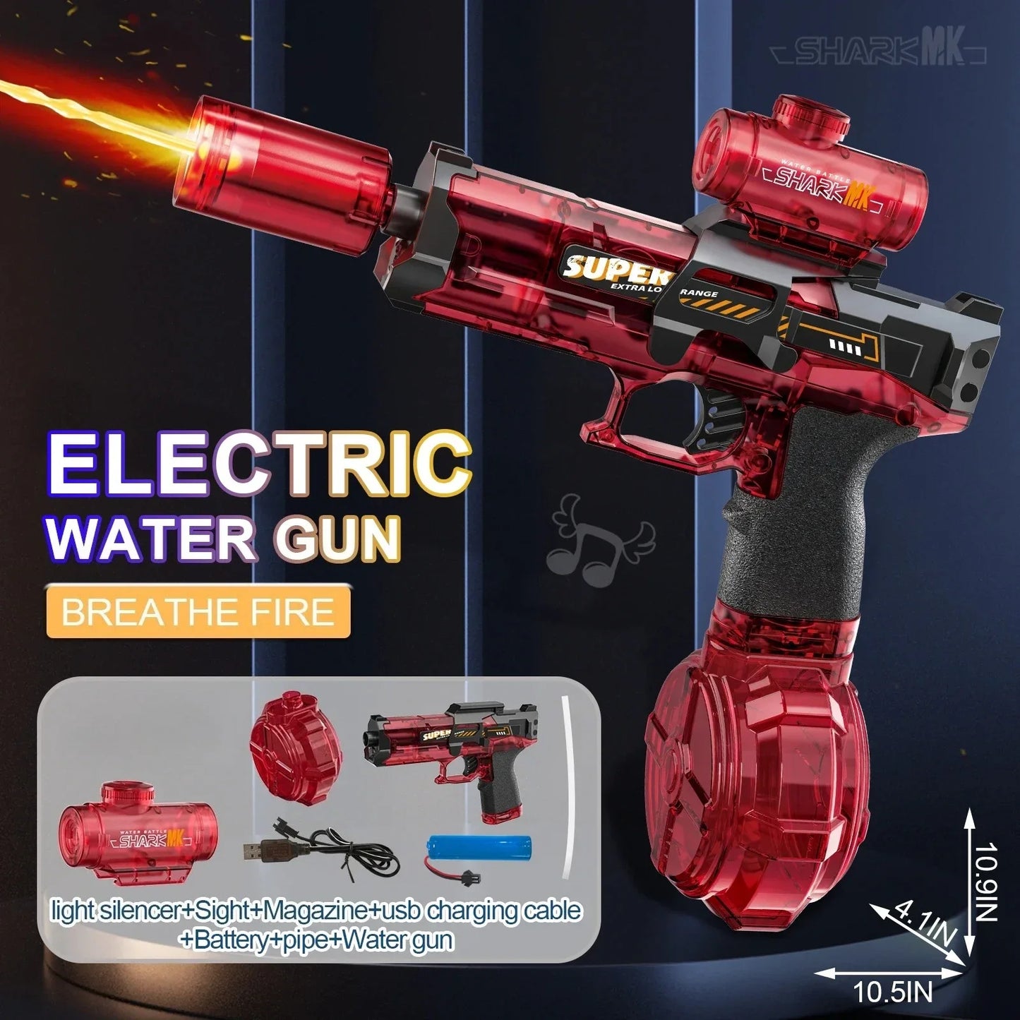 💦⚡ Simulated Recoil Electric Water Gun – Automatic Sensor Light Water Pistol for Kids | Summer Outdoor & Beach Toy