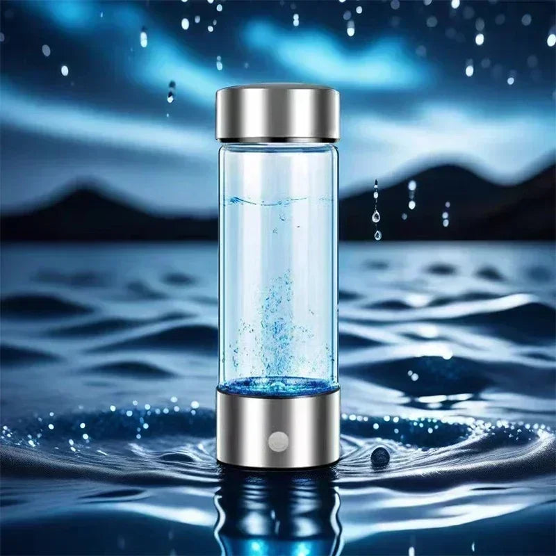 Hydrogen-Rich Water Cup Electric Hydrogen Rich Water Generator Bottle Titanium Quality Filter Portable Antioxidant Lonizer 14.2 Fluid Ounces (420ml)