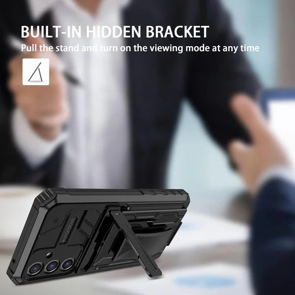 Rugged Armor Case with Belt Clip Holster & Kickstand for Samsung Galaxy