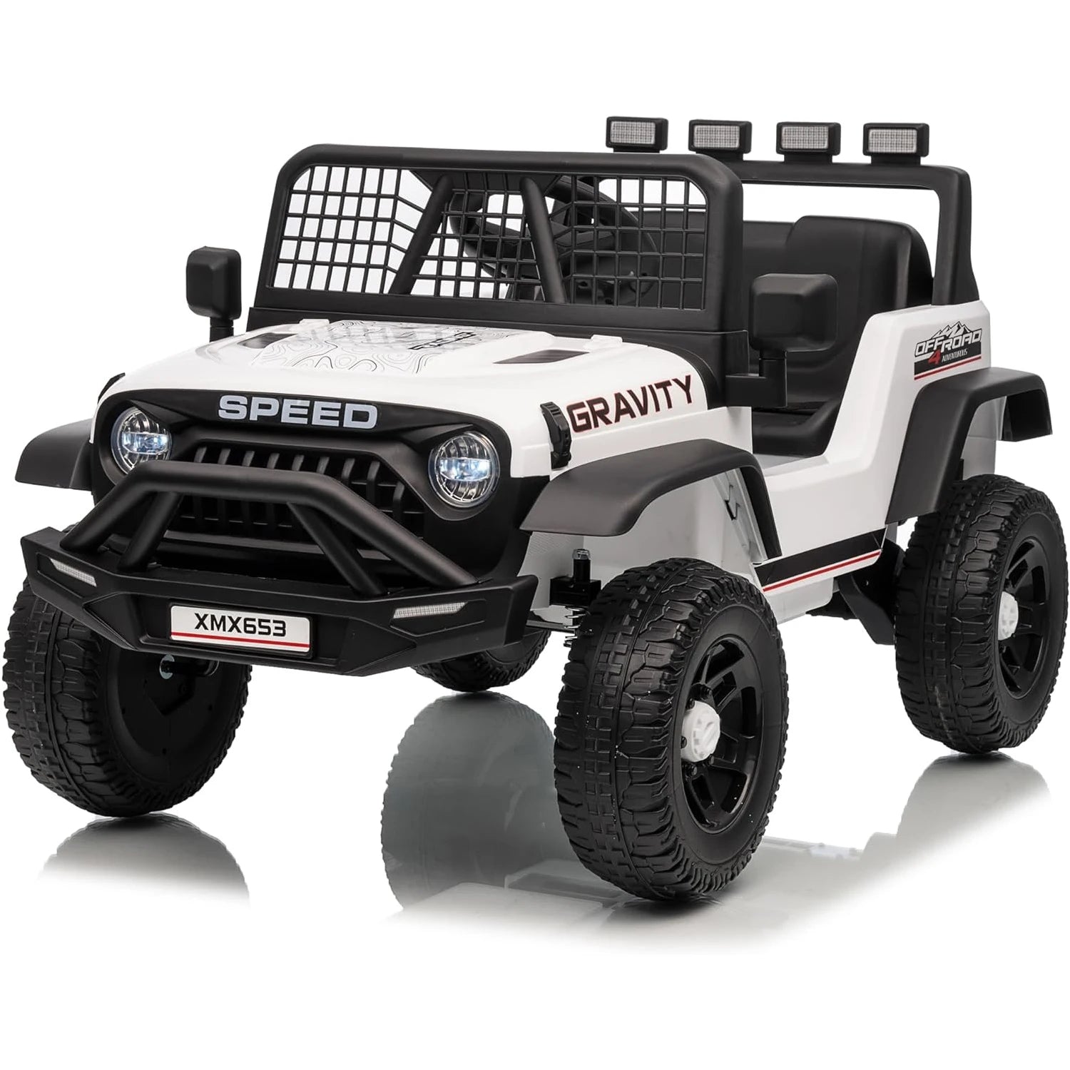 🚙 Electric Ride-On Car for Kids with Remote Control – LED Lights, Bluetooth Music Player, Kids Ride-On Truck Toy for Boys & Girls
