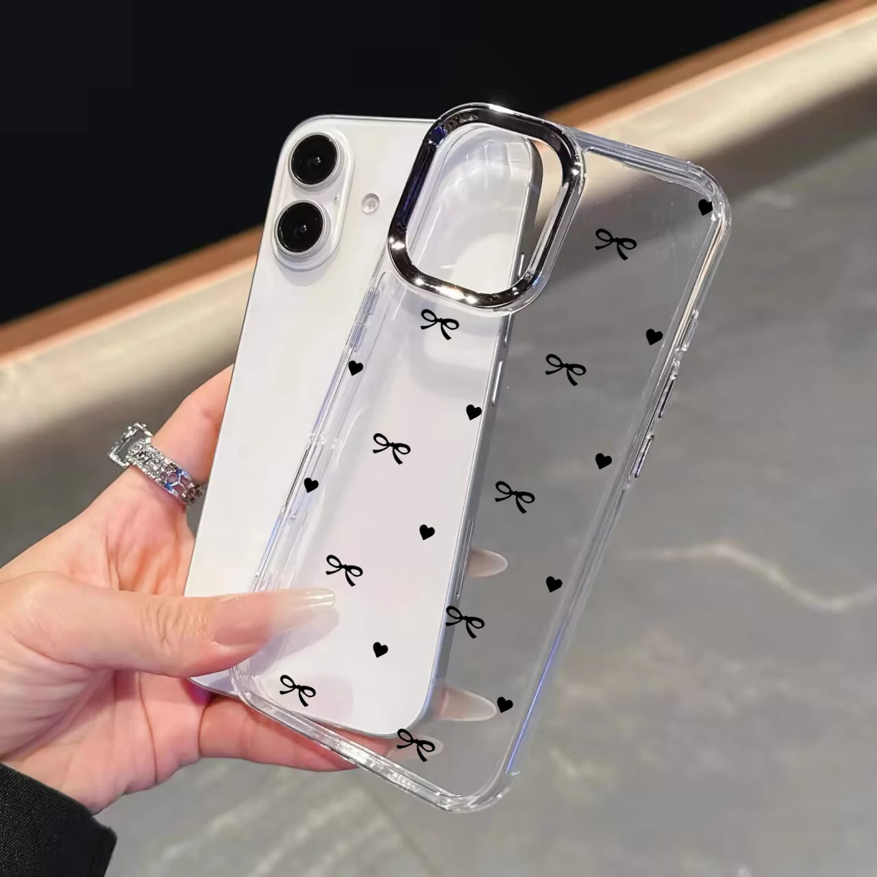 Daisy Floral Clear Phone Case with Metal Lens Frame for Google Pixel