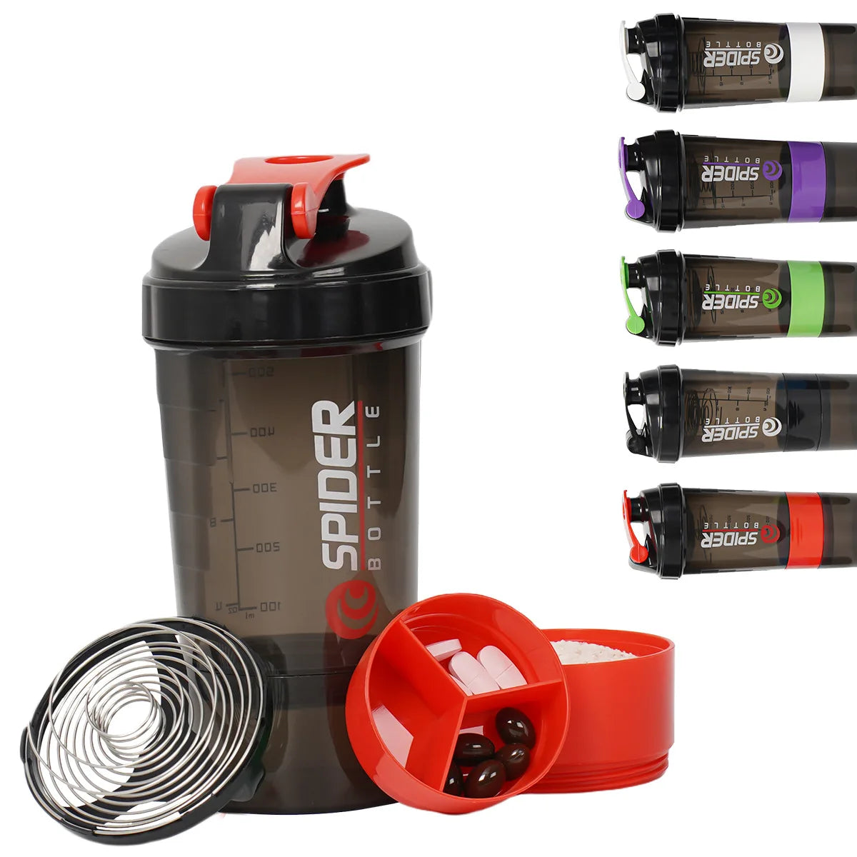 16.9oz (500ml) 3-Layer Sports Water Bottle 🥤 | Leakproof Protein Shaker Cup 💪 | Large Capacity BPA-Free Fitness Shake Mixer 🚴 Travel & Gym Bottle