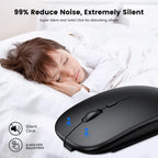 🖱️🔋 Rechargeable Wireless Bluetooth Mouse – 2.4GHz Silent Ergonomic Mini