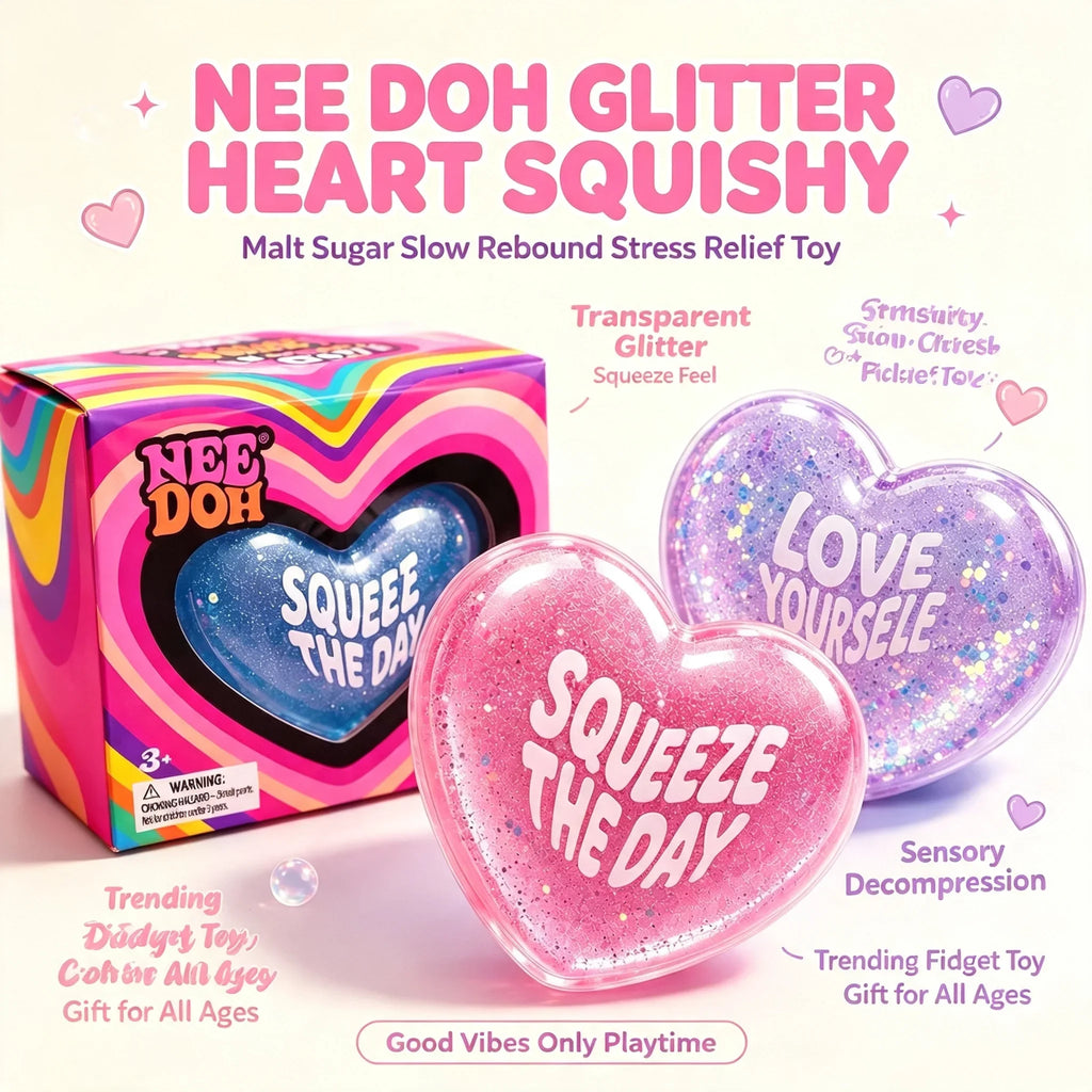 NeeDoh Heart Squishy – Soft Gel Sensory Fidget Toy