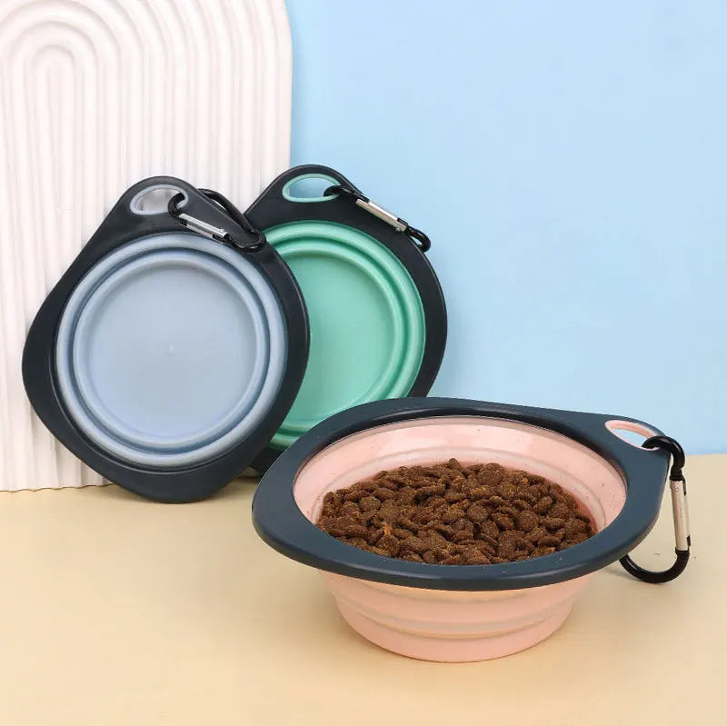 🐾🥣 Folding Silicone Pet Travel Bowl – Collapsible Outdoor Feeder