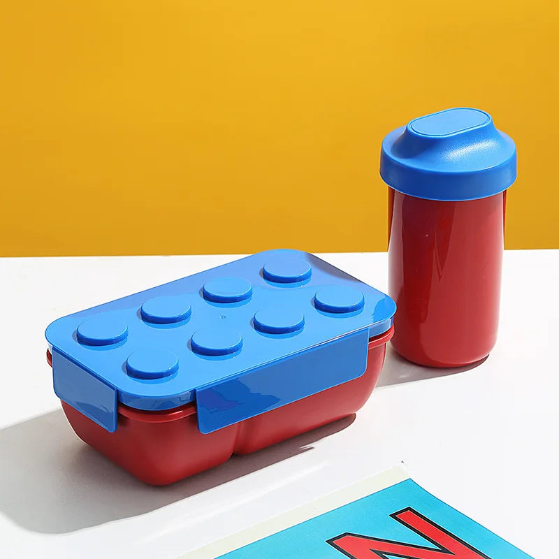 🧱🍱 Creative Sealed Lunch Box | Color Building Blocks Bento Box 🎨 | Portable Kids Lunch Box for School, Picnic & Fruit Salad