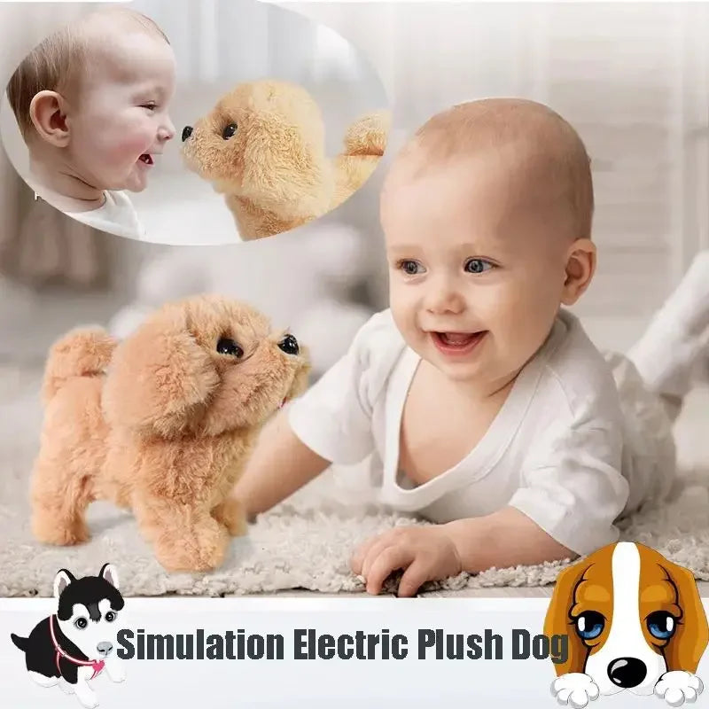 🐶🎶 Baby Walking & Barking Plush Puppy Toy – Interactive Electronic Pet with Tail Wagging | Montessori Toy for Toddlers & Kids