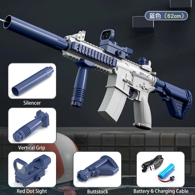 💦⚡ M416 Electric Water Gun – Full Automatic Water Pistol for Summer Beach & Outdoor Fun | Kids, Teens & Adults
