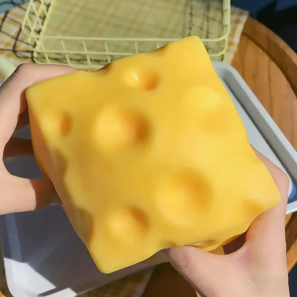 Yellow Cheese Squishy Toy – Squeeze & Stress Relief Fidget Toy