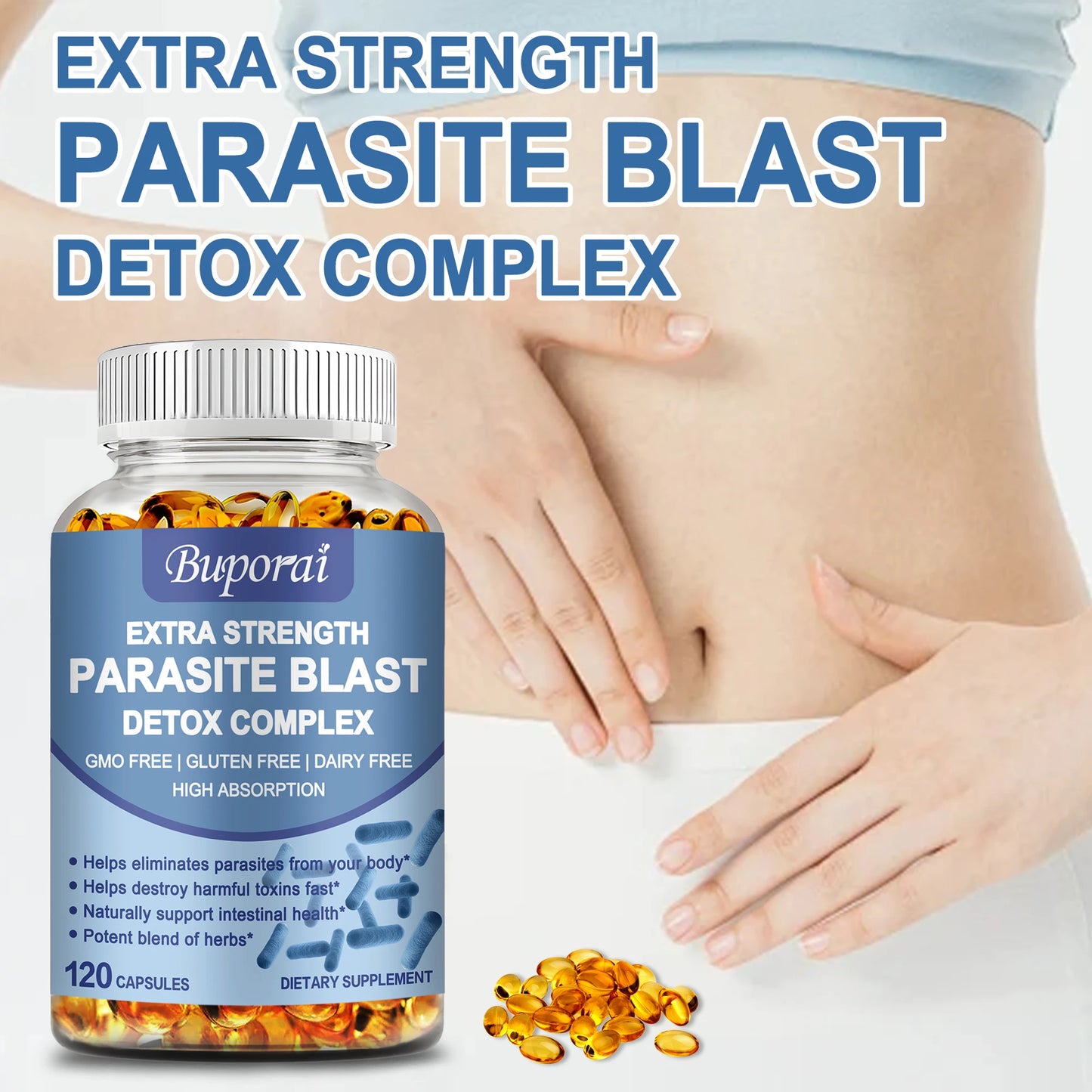 Parasite Blast Detox Complex – Gut Health & Immune Support Formula – 120 Capsules