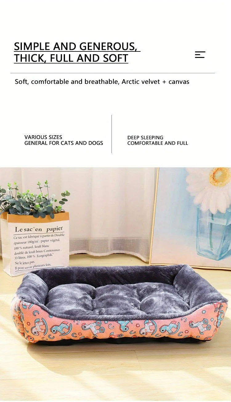 🛋️🐾 Winter Plush Pet Bed Sofa – Cozy Dog & Cat Mat